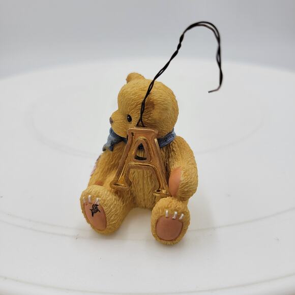 Vintage Enesco Cherished Teddies Letter A Ornament Greek Alphabet - Picture 1 of 10